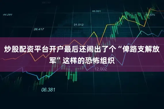 炒股配资平台开户最后还闹出了个“俾路支解放军”这样的恐怖组织